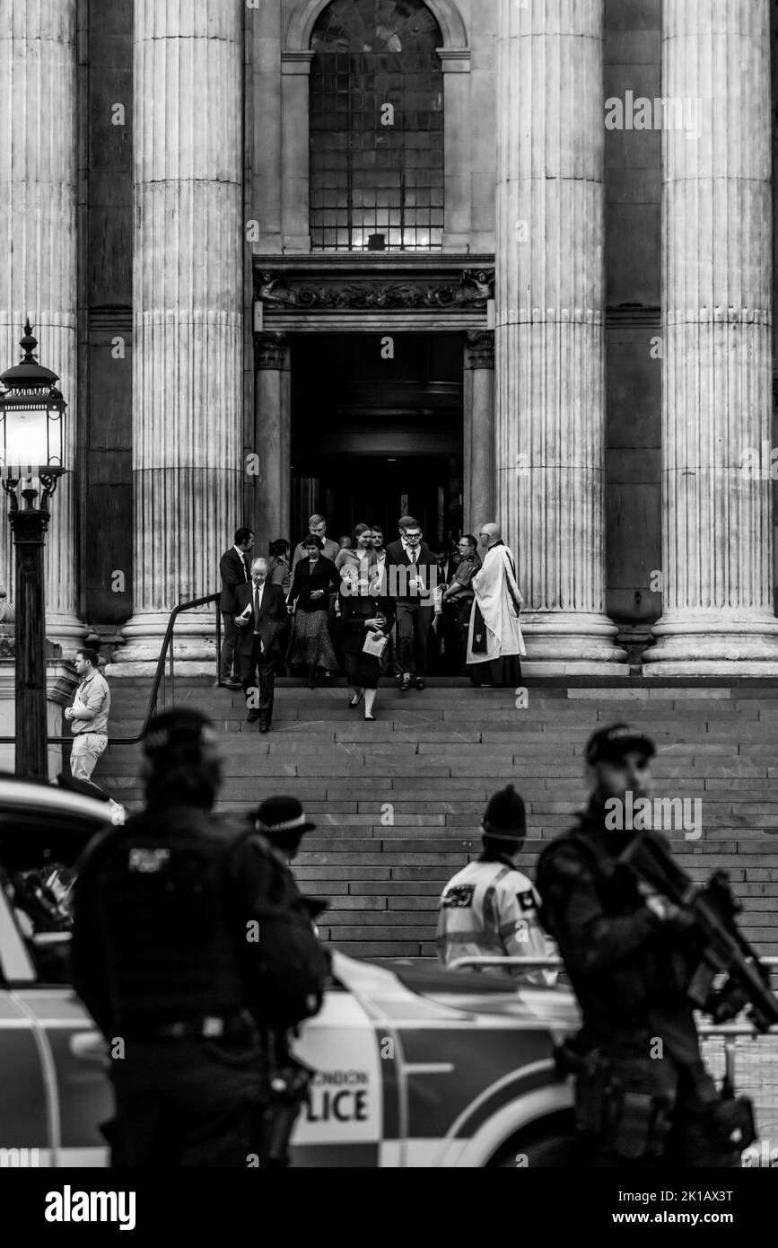 Londres autour de St Paul pendant le funérailles de la reine Elizabeth II Banque D'Images