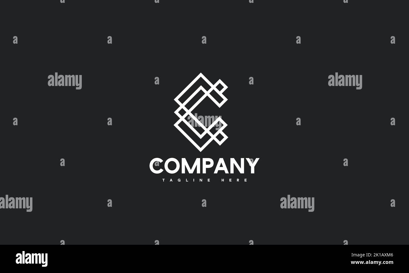 Modèle de logo lettre C minimal Illustration de Vecteur