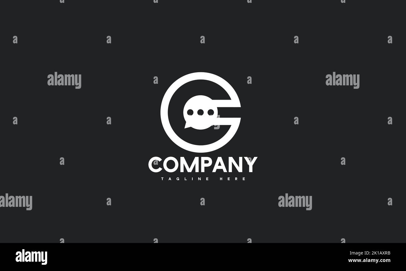 Modèle de logo lettre C minimal Illustration de Vecteur