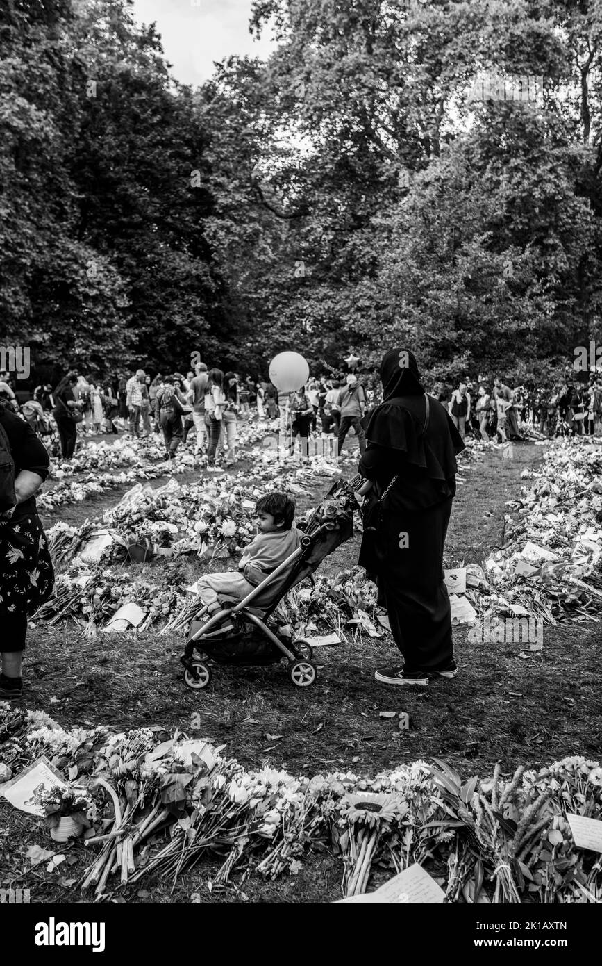 Autour de Londres dans l'année de la reine Elizabeth II passant Banque D'Images