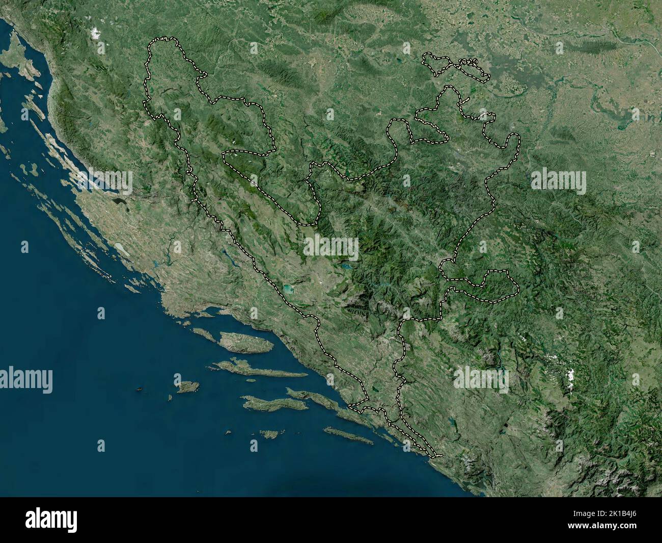 Federacija Bosna i Hercegovina, entité de Bosnie-Herzégovine. Carte satellite haute résolution Banque D'Images