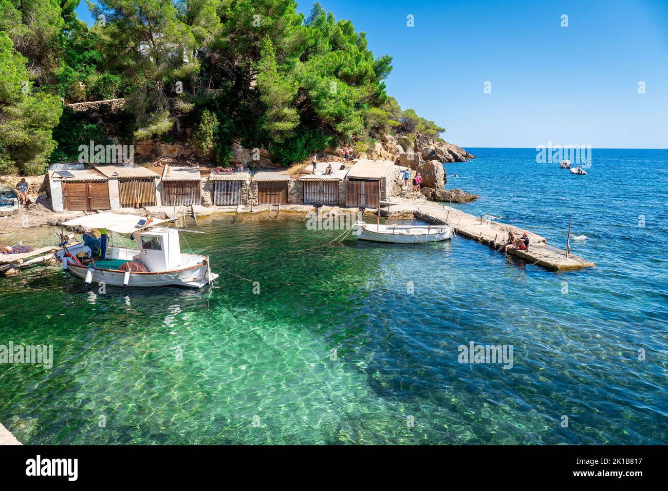 Vue sur l'Ibizan Cala Mastella Banque D'Images