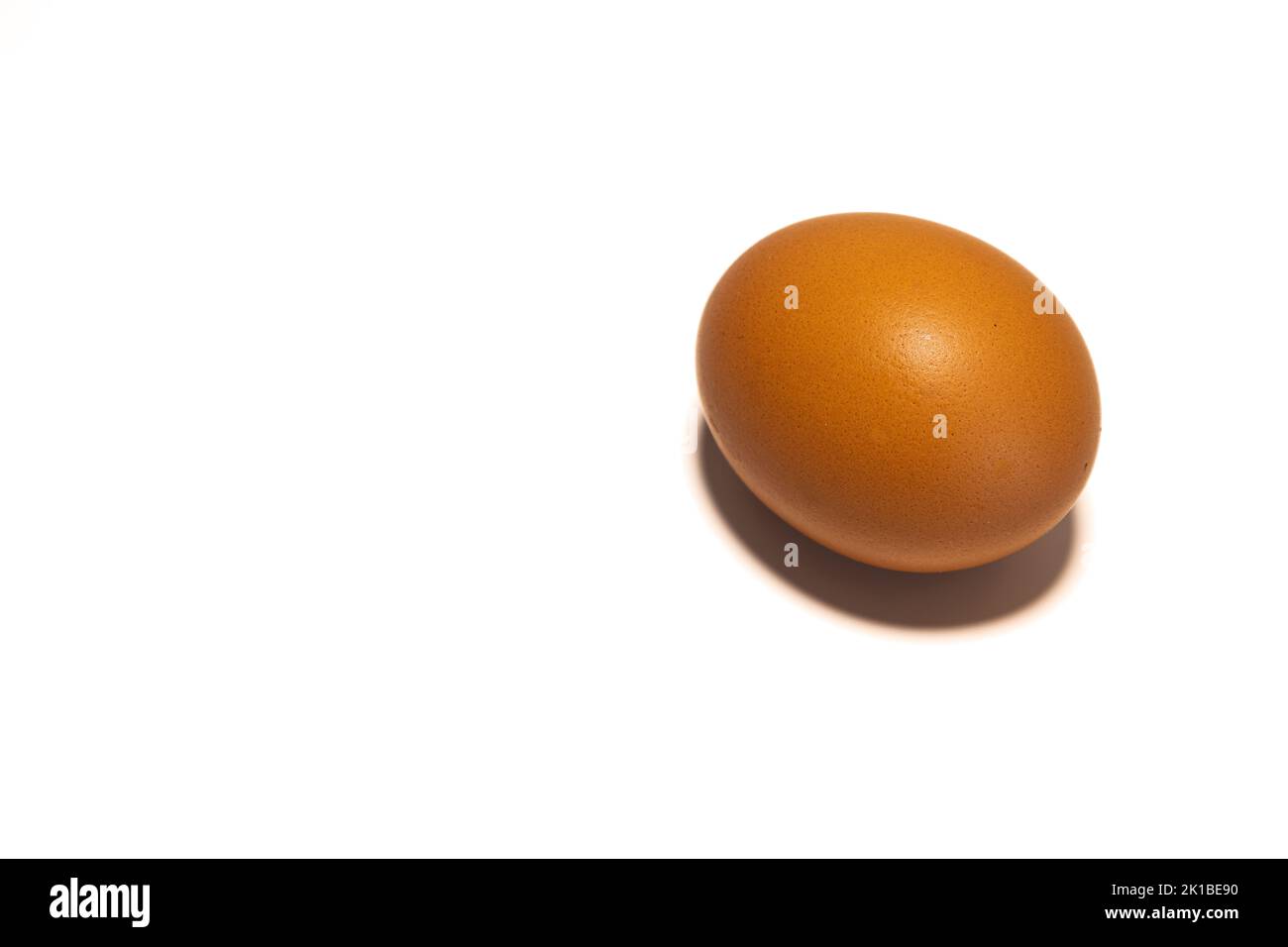 Œuf de poulet biologique sur fond blanc Banque D'Images