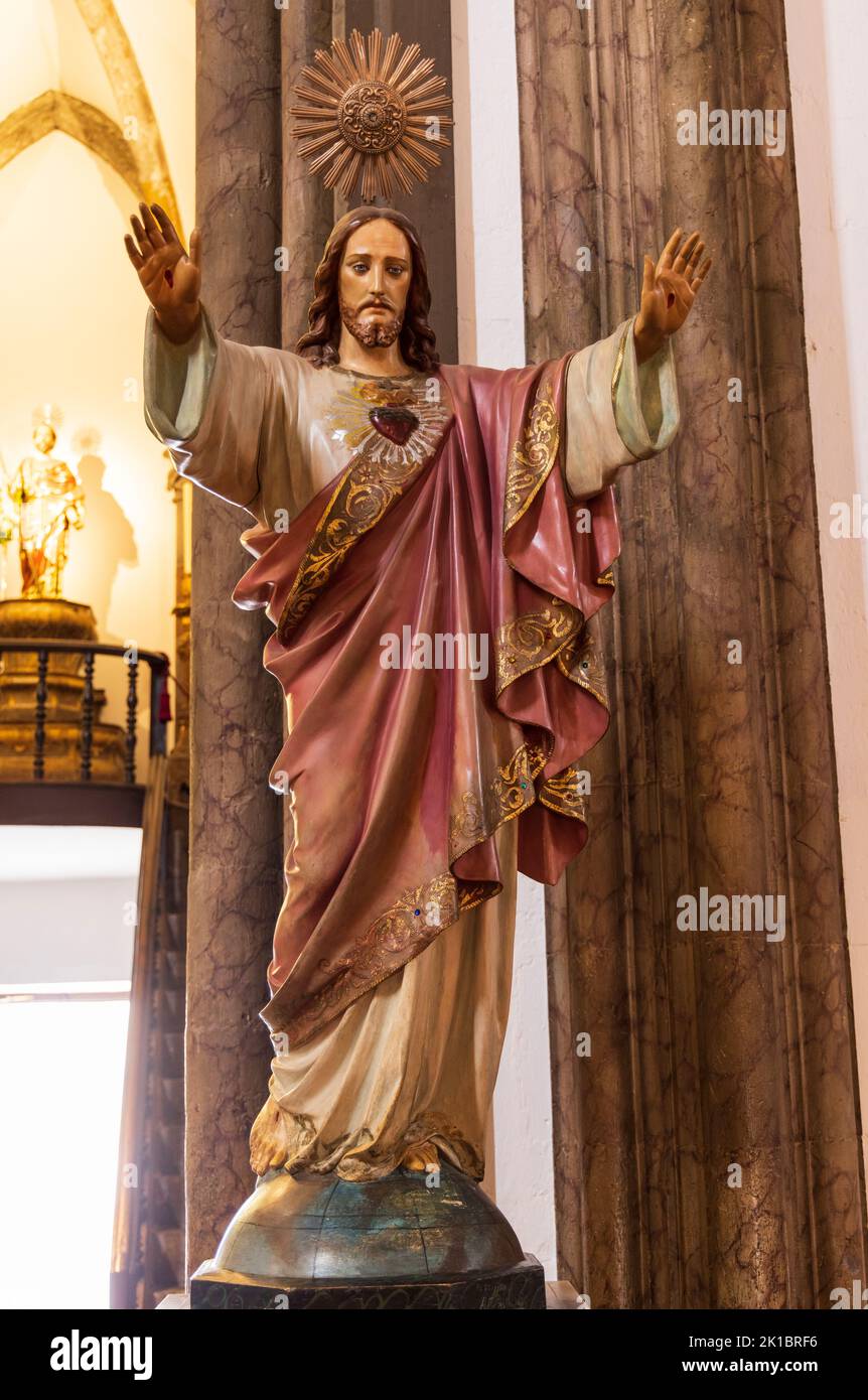 Statue de Jésus-Christ à la cathédrale de Funchal, Madère, Portugal Banque D'Images