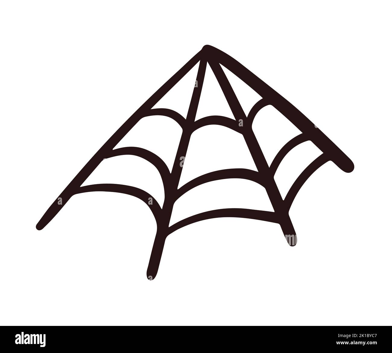 Cobweb monochrome, icône Spider web doodle pour Halloween Illustration de Vecteur