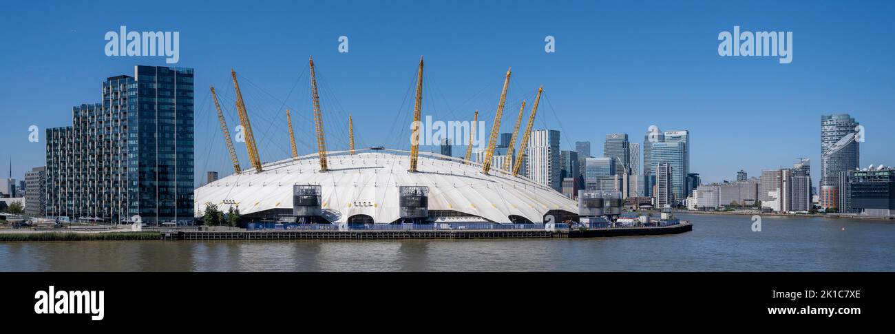 Panorama Millinium Dome 2000 sur la Tamise Londres Angleterre, Grande-Bretagne Banque D'Images