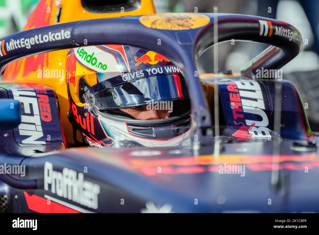 Rudskogen 20220917.Dennis Houger conduit un spectacle avec la voiture de Formule 2. Photo: Beate Oma Dahle / NTB Banque D'Images