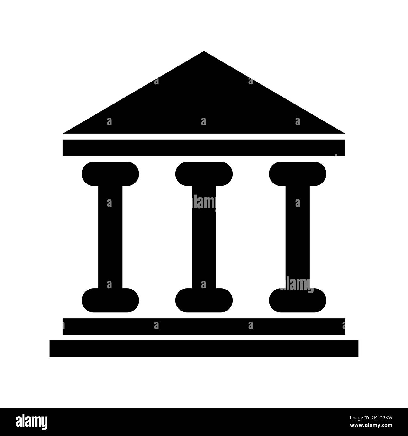 Bâtiment université architecture icône, musée symbole romain, conception plate illustration vectorielle . Illustration de Vecteur