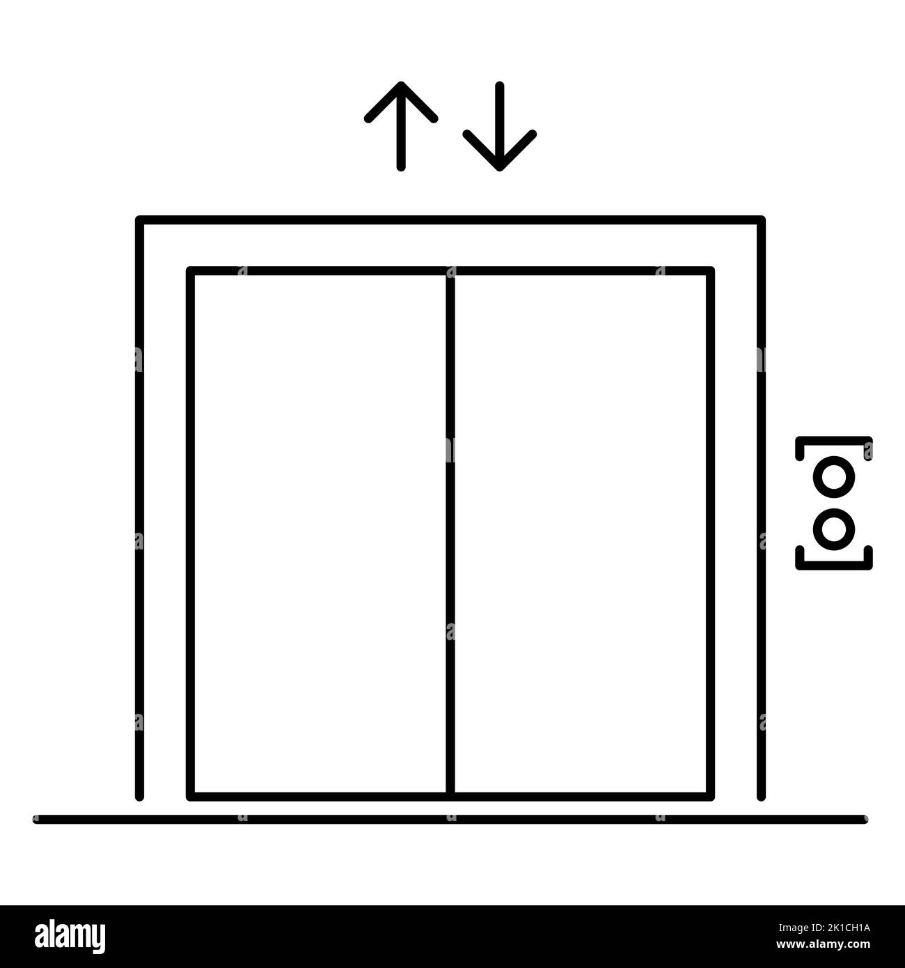 Icône de l'ascenseur, panneau d'entrée de conception graphique, illustration vectorielle du symbole de la porte du bâtiment . Illustration de Vecteur