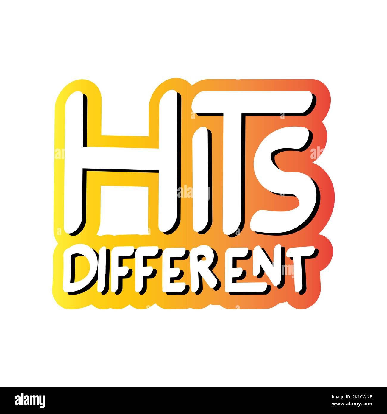 Hits différents, Gen Z argot typographie de mot quand quelque chose est unique ou mieux que l'habitude. Illustration de Vecteur