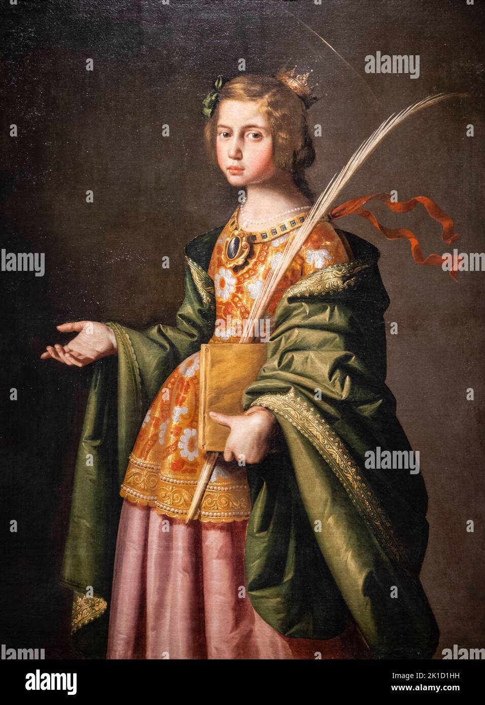 Sainte-Elizabeth de Thuringe. Zurbarán, deuxième quart du 17th siècle, huile sur toile, Museo de Bellas Artes, Bilbao, Espagne. Banque D'Images