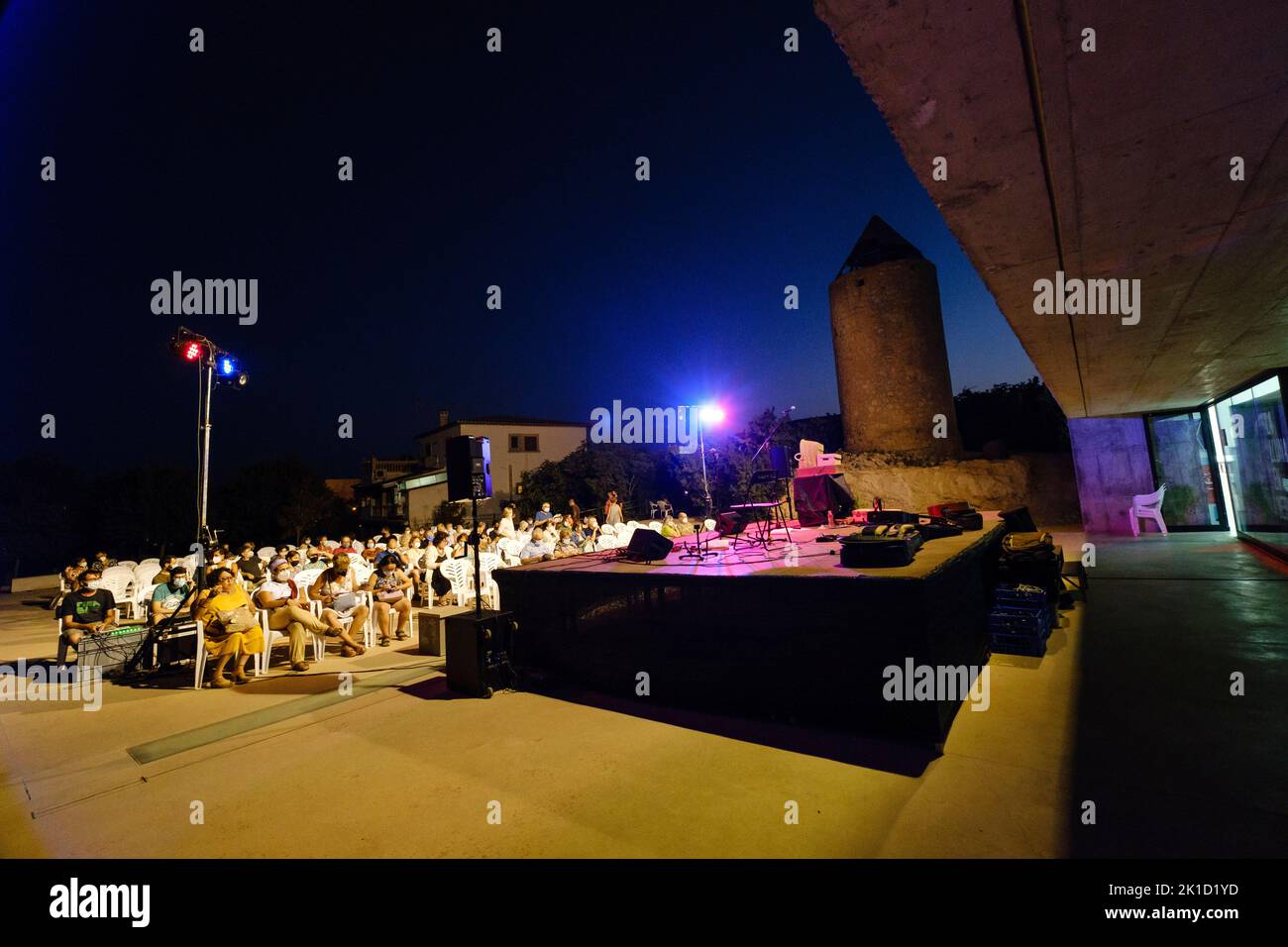 VerdCel, -Alfons Om-. , Terrasse du bâtiment El Molinar, Montuïri, Majorque, Iles Baléares, Espagne. Banque D'Images