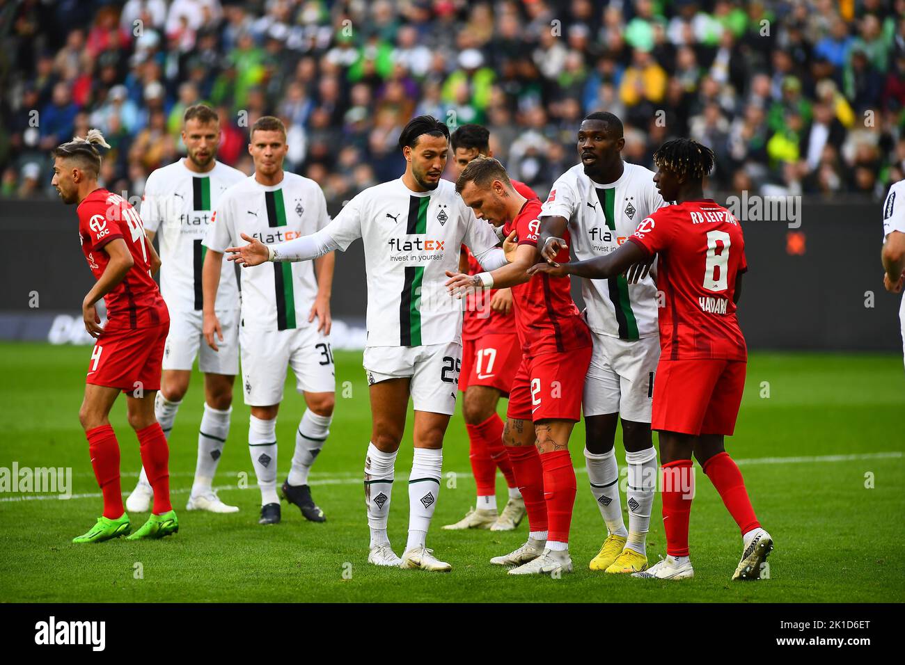 MOENCHENGLADBACH, ALLEMAGNE - 17 SEPTEMBRE 2022: Le match de football de Bundesliga Borussia Mönchengladbach contre RB Leipzig Banque D'Images