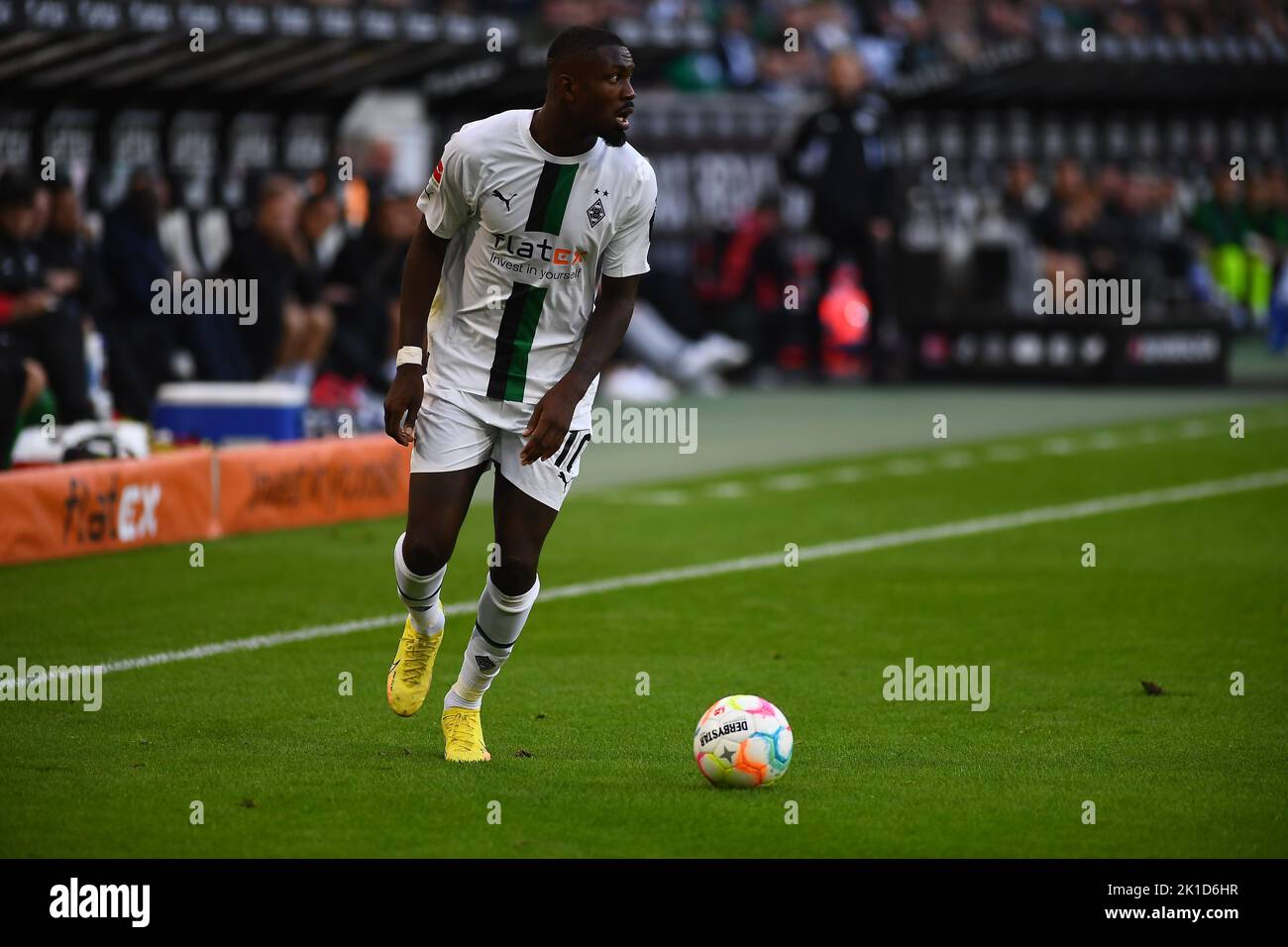 MOENCHENGLADBACH, ALLEMAGNE - 17 SEPTEMBRE 2022 : Marcus Thuram. Le match de football de Bundesliga Borussia Mönchengladbach contre RB Leipzig Banque D'Images