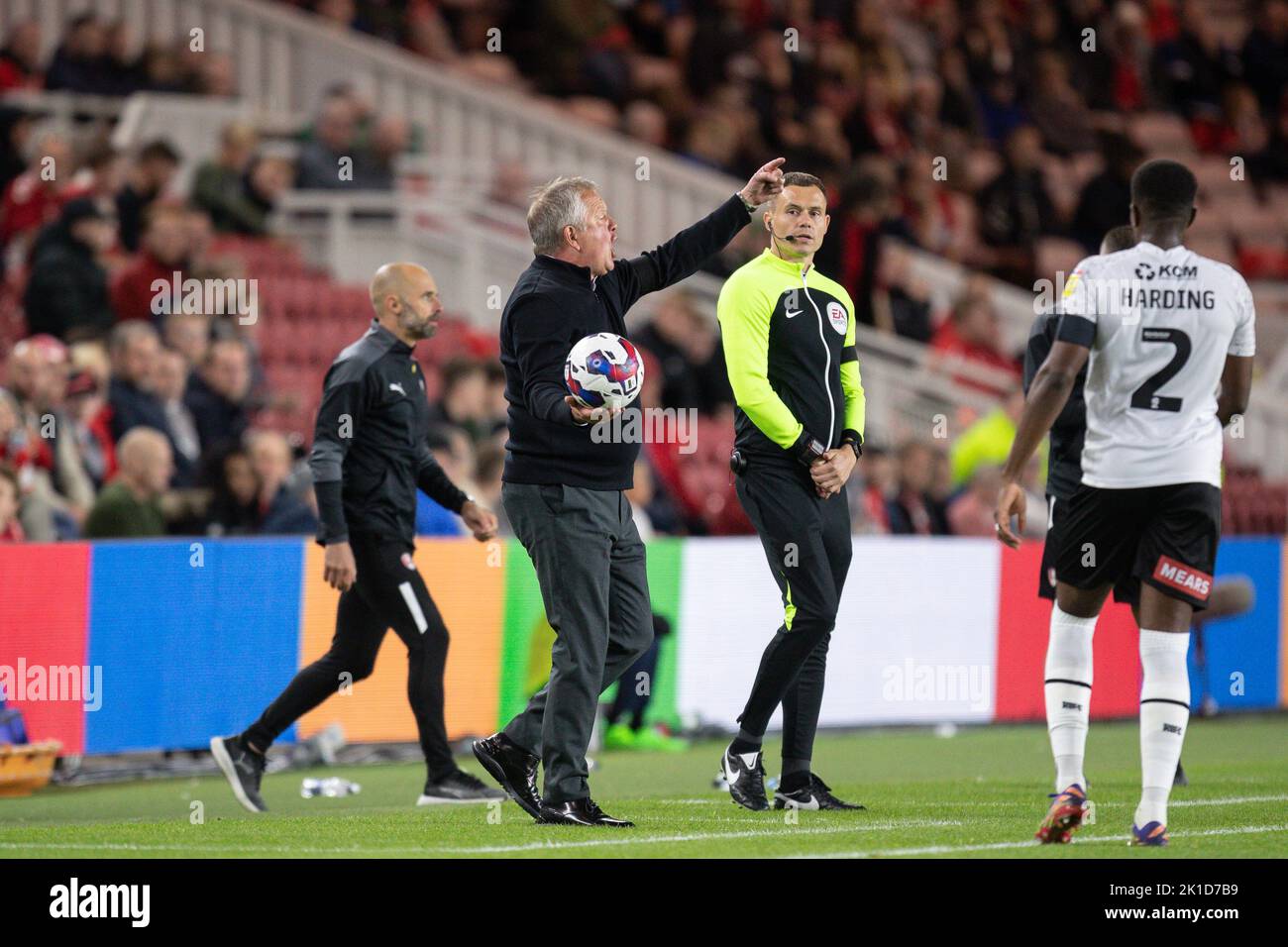 Chris Wilder, directeur de Middlesbrough gestes et réactions pendant le match du championnat Sky Bet Middlesbrough vs Rotherham United au stade Riverside, Middlesbrough, Royaume-Uni, 17th septembre 2022 (photo de James Heaton/News Images) Banque D'Images