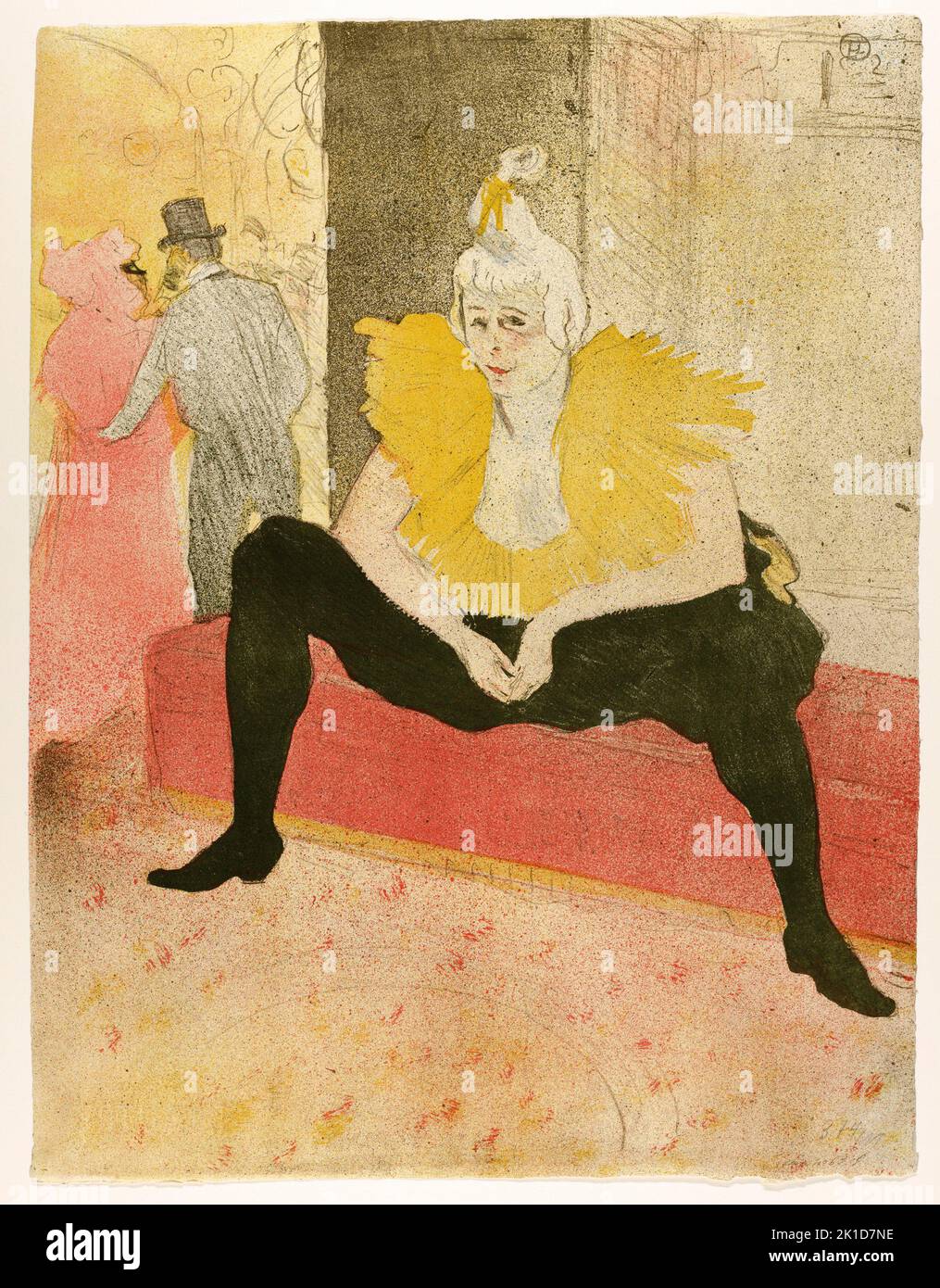 La clowness assise (Mademoiselle Cha-u-ka-o) (de la série Elles). Henri de Toulouse-Lautrec . 1896. Banque D'Images