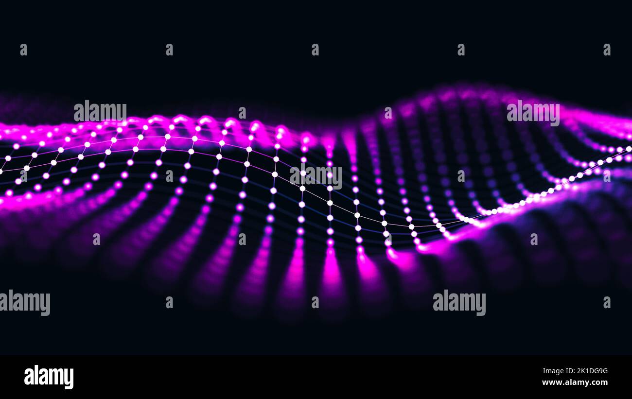 Structure géométrique des connexions numériques informatiques. Expérience en technologie business inteligence. Apprentissage en profondeur des algorithmes de code binaire. Résumé 3D renderi Banque D'Images