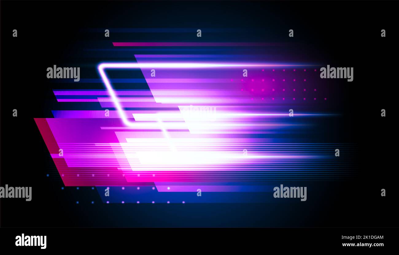 Arrière-plan du vecteur de mouvement de la ligne de vitesse. Texture sport dynamique au néon bleu. Illustration de la conception du flux technologique. Banque D'Images