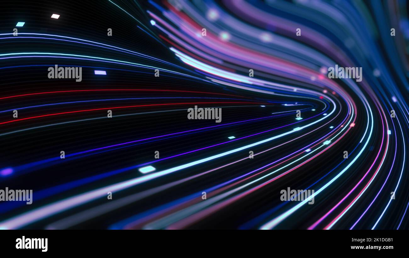 Résumé de l'expérience technologique, concept commercial Big Data Digital Line WAVE Banque D'Images