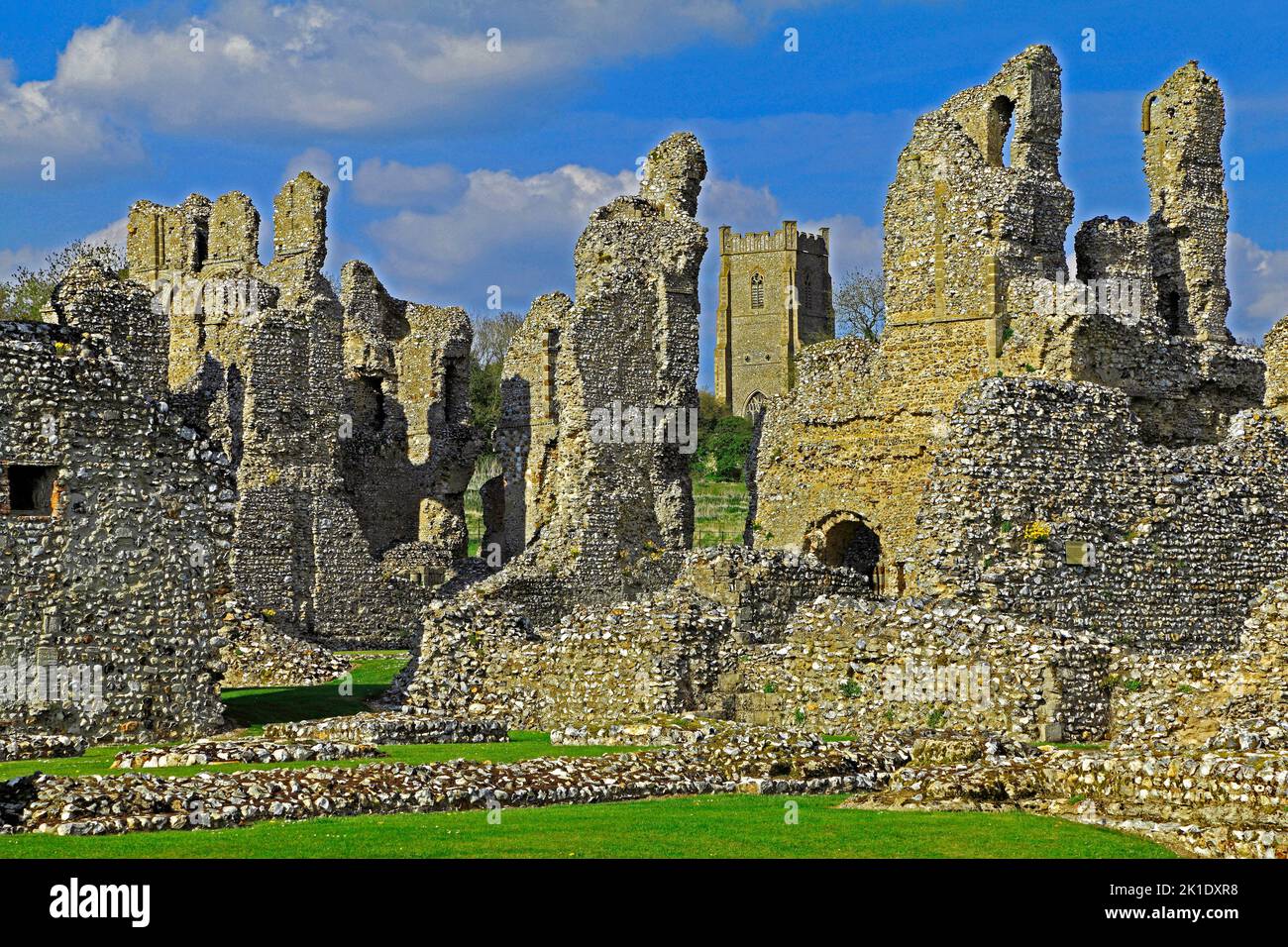 Château d'Acre Priory, Norfolk, ruines monastiques, ordre monastique de Cuniac, Angleterre Banque D'Images