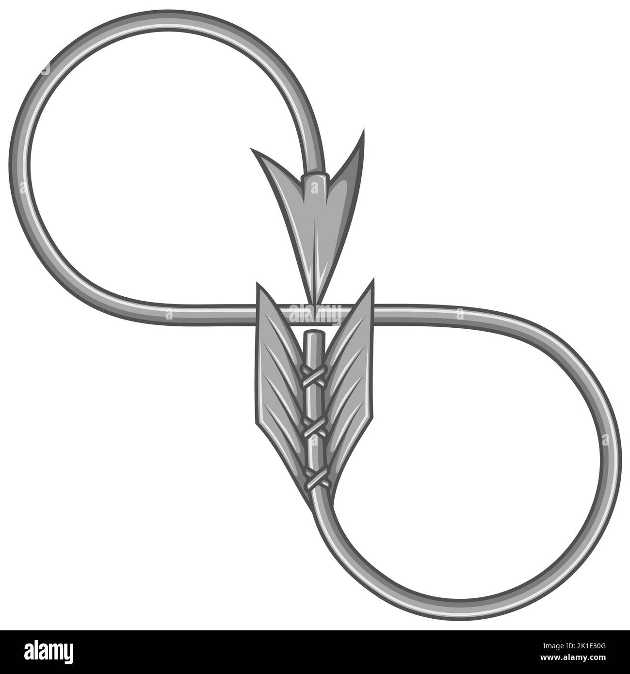 Forme vectorielle de la flèche courbée en forme de symbole infini Illustration de Vecteur