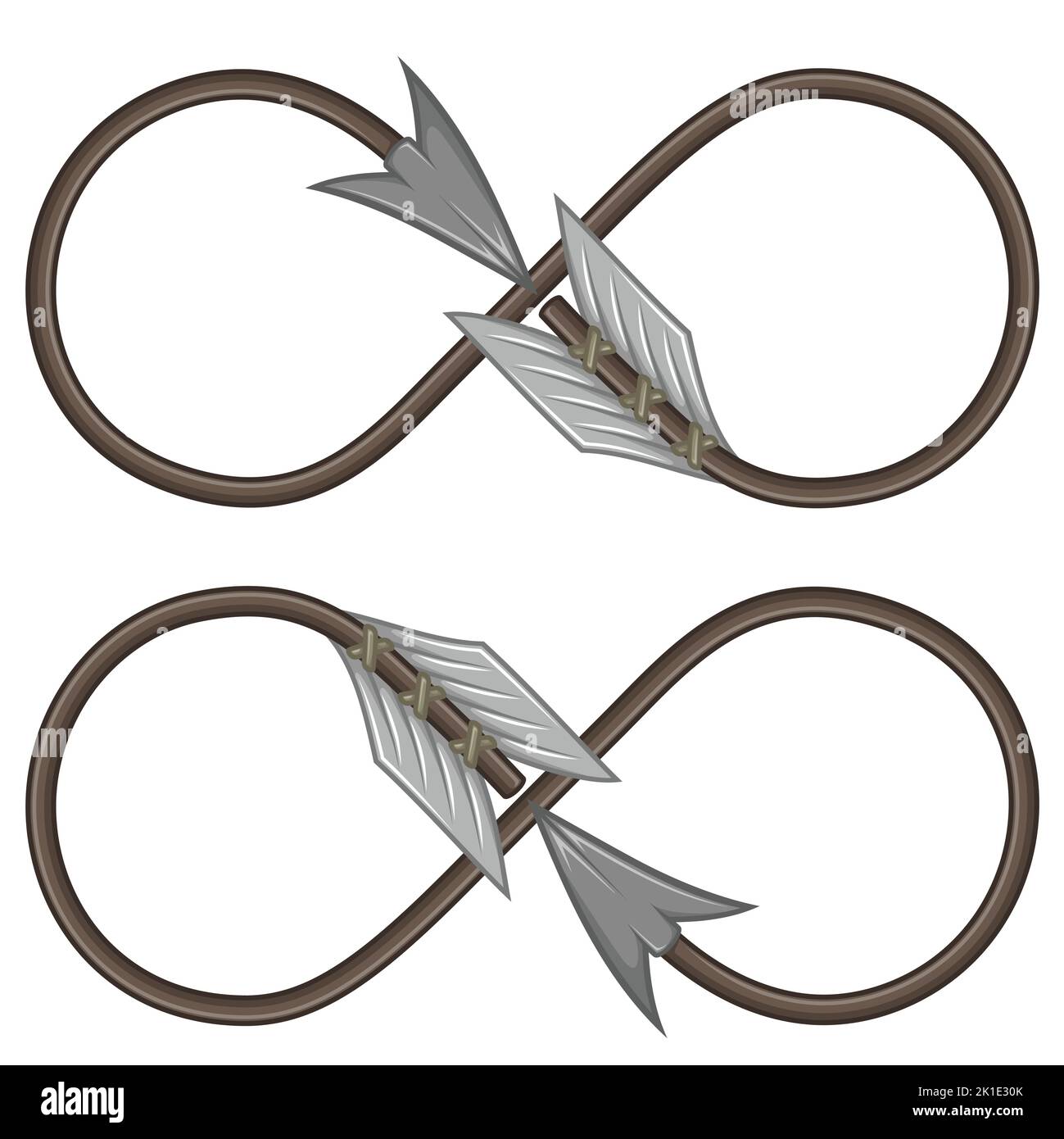 Forme vectorielle de la flèche courbée en forme de symbole infini Illustration de Vecteur