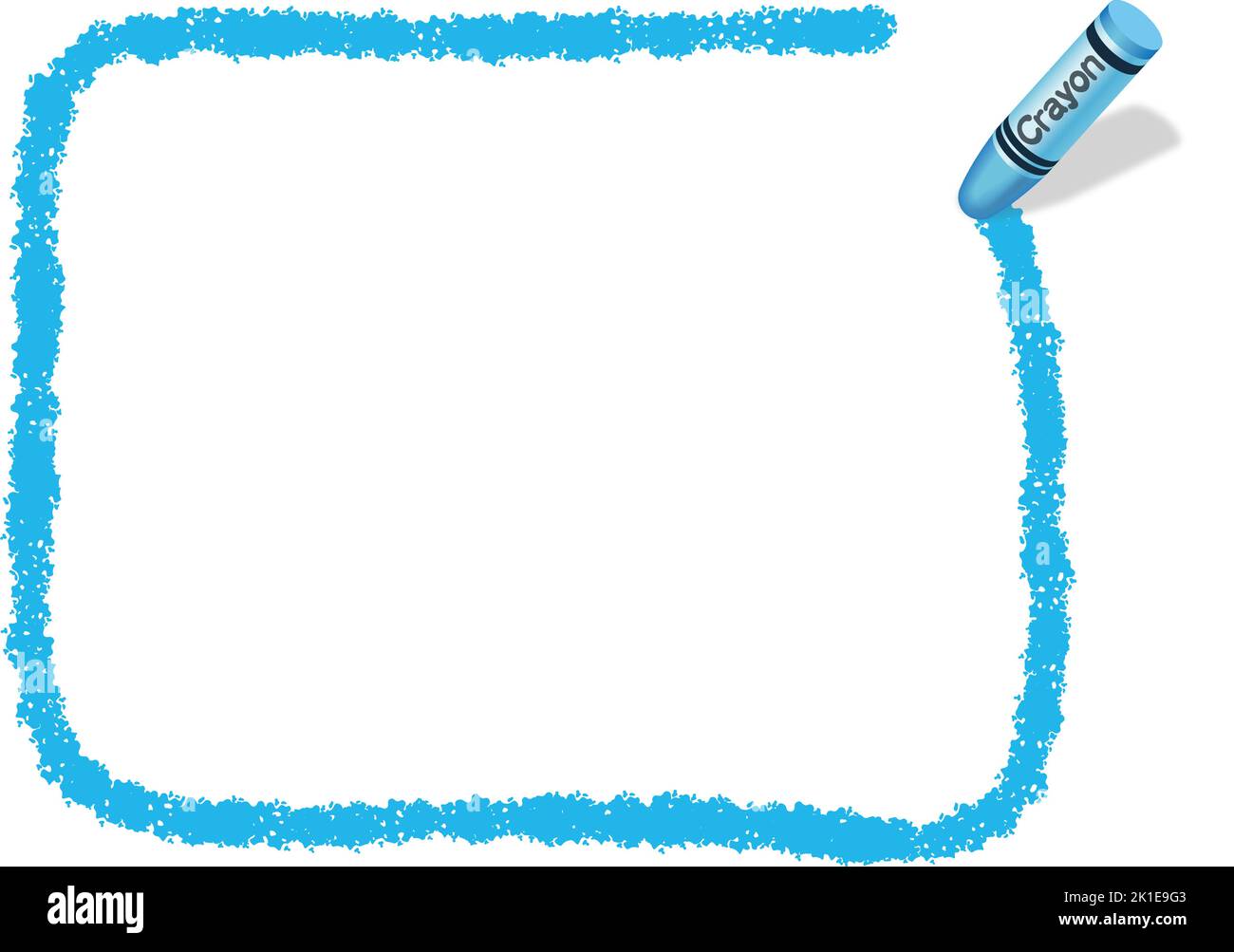 Vector dessin à la main Blue Rectangle texture crayon cadre isolé sur Un fond blanc. Illustration de Vecteur