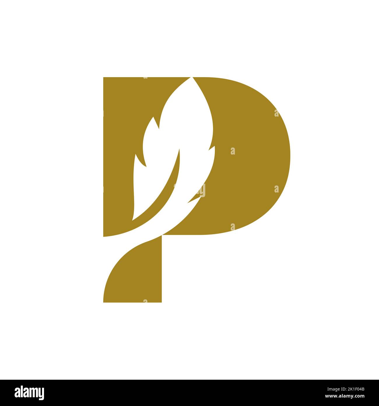Concept de conception du logo lettre P Bird Feather pour le modèle de vecteur d'identité de la loi Illustration de Vecteur