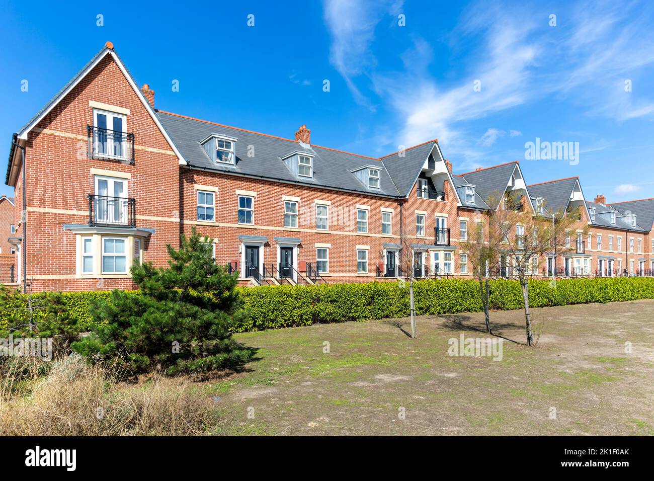 Nouveau développement de logements, Martello Park, Felixstowe, Suffolk, Angleterre, ROYAUME-UNI Banque D'Images