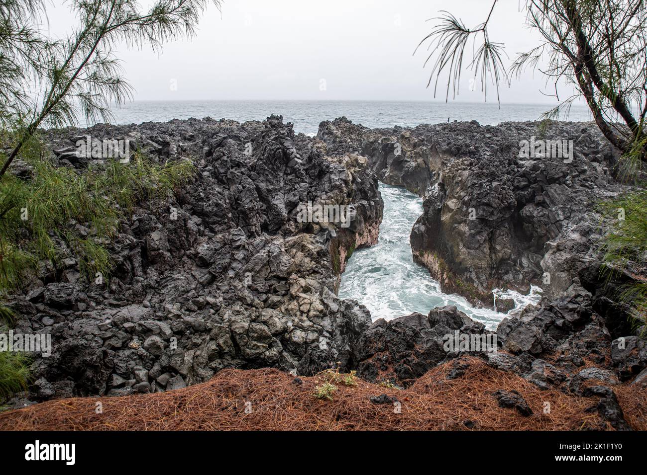 Gouffre de l'Étang-Salé, Île de la Réunion, France Banque D'Images