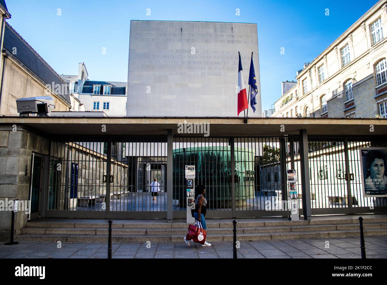 Paris, France - 14 septembre 2022 le Mémorial de la Shoah est un lieu de commémoration du génocide des Juifs, situé à Paris en France Banque D'Images