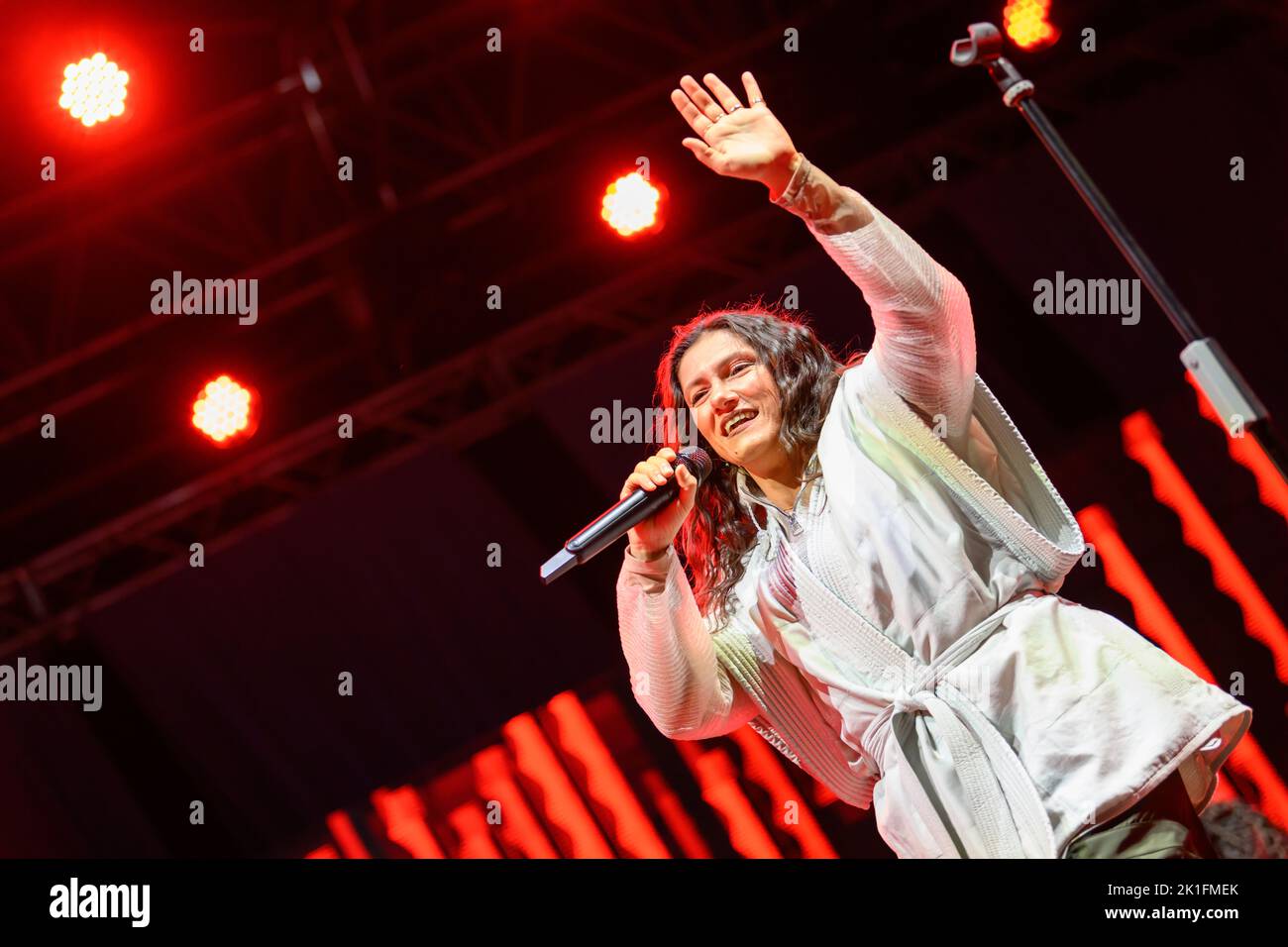 Pise, Italie. 17th septembre 2022. ELISA TOFFOLI se produit sur la Piazza dei Cavalieri à Pise avec son retour à la tournée future. Dans la photo Elisa Toffoli crédit: Stefano Dalle Luche/Alamy Live News Banque D'Images
