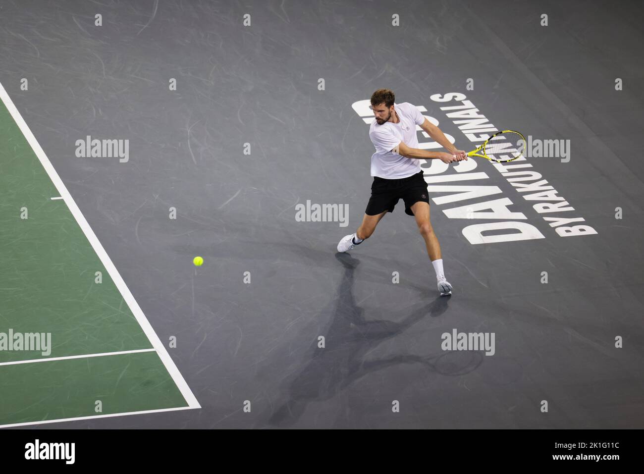 18 septembre 2022, Hambourg: Tennis: Coupe Davis - scène de groupe, hommes, groupe C, scène de groupe, Allemagne - Australie. Otte (Allemagne) - Kokkinakis (Australie). Oscar Otte en action. Photo: Frank Molter/dpa Banque D'Images