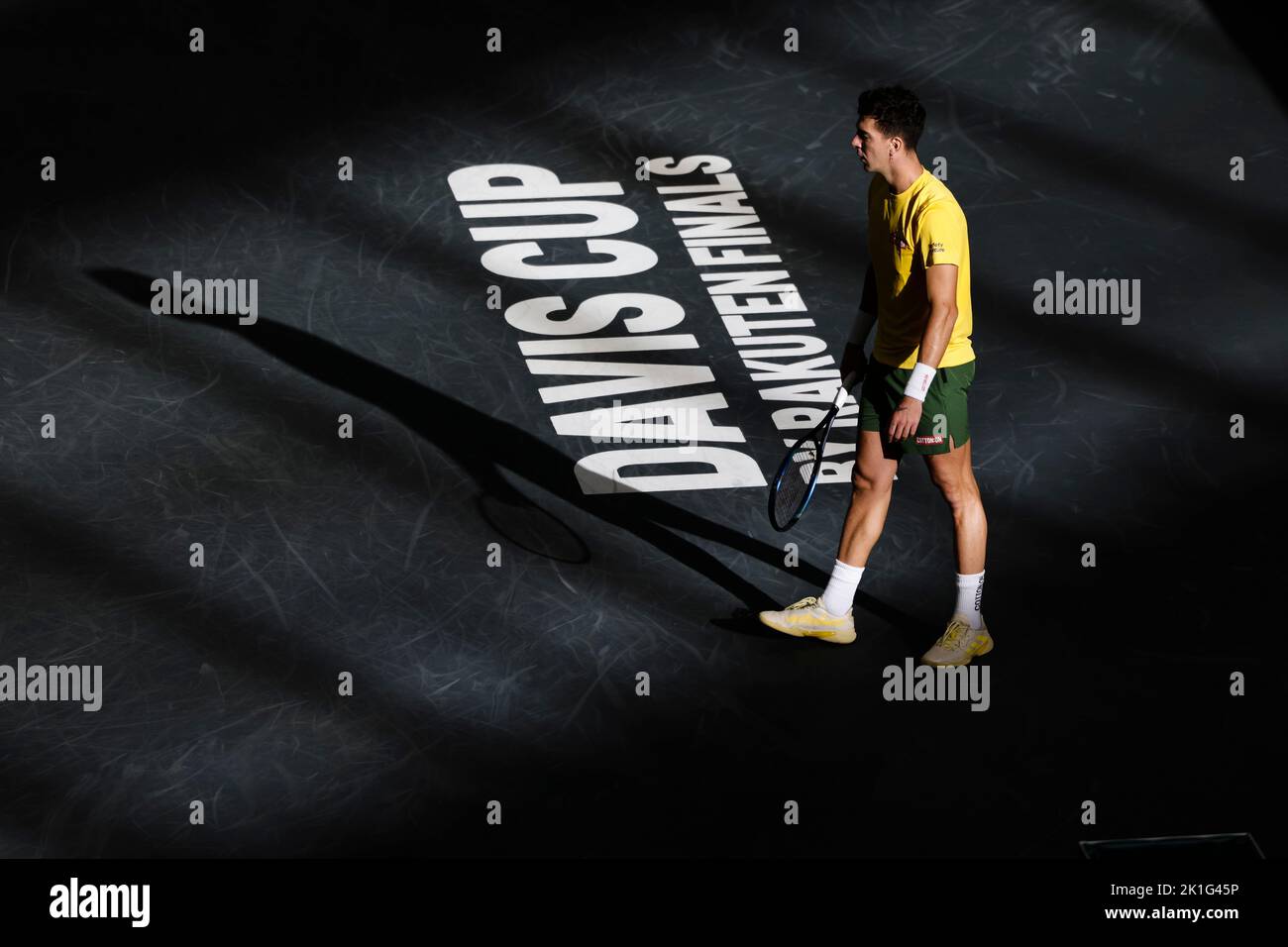 Hambourg, Allemagne, 18th septembre 2022. Thanasi Kokkinakis, originaire d'Australie, est en action lors du match de groupe entre l'Allemagne et l'Australie lors de la finale de la coupe Davis 2022 à Hambourg, en Allemagne. Crédit photo: Frank Molter/Alamy Live News Banque D'Images