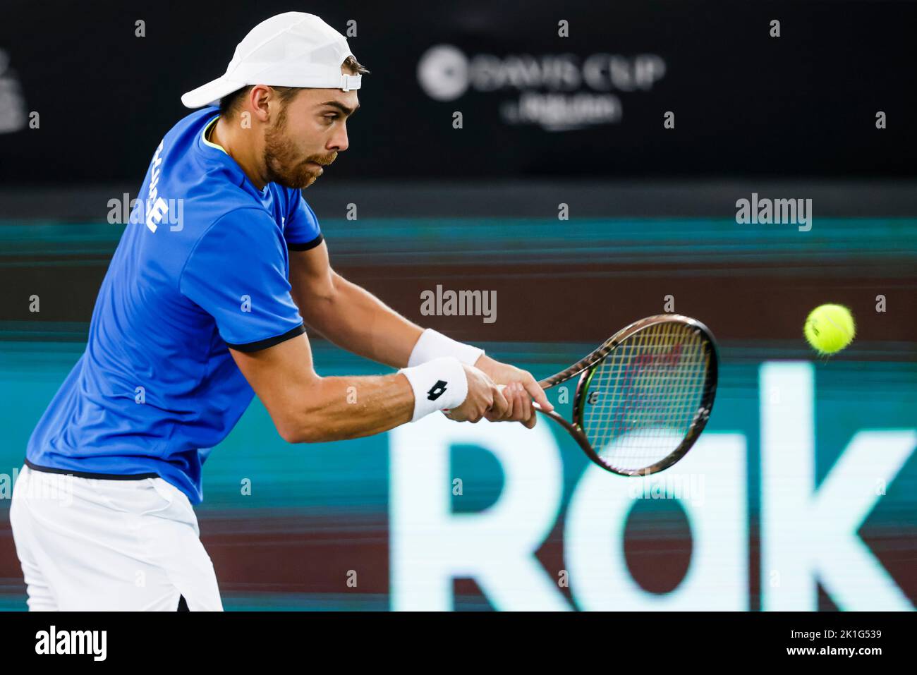 Hambourg, Allemagne, 15th septembre 2022. Benjamin Bonzi, de France, est en action lors de la finale de la coupe Davis 2022 à Hambourg, en Allemagne. Crédit photo: Frank Mo Banque D'Images