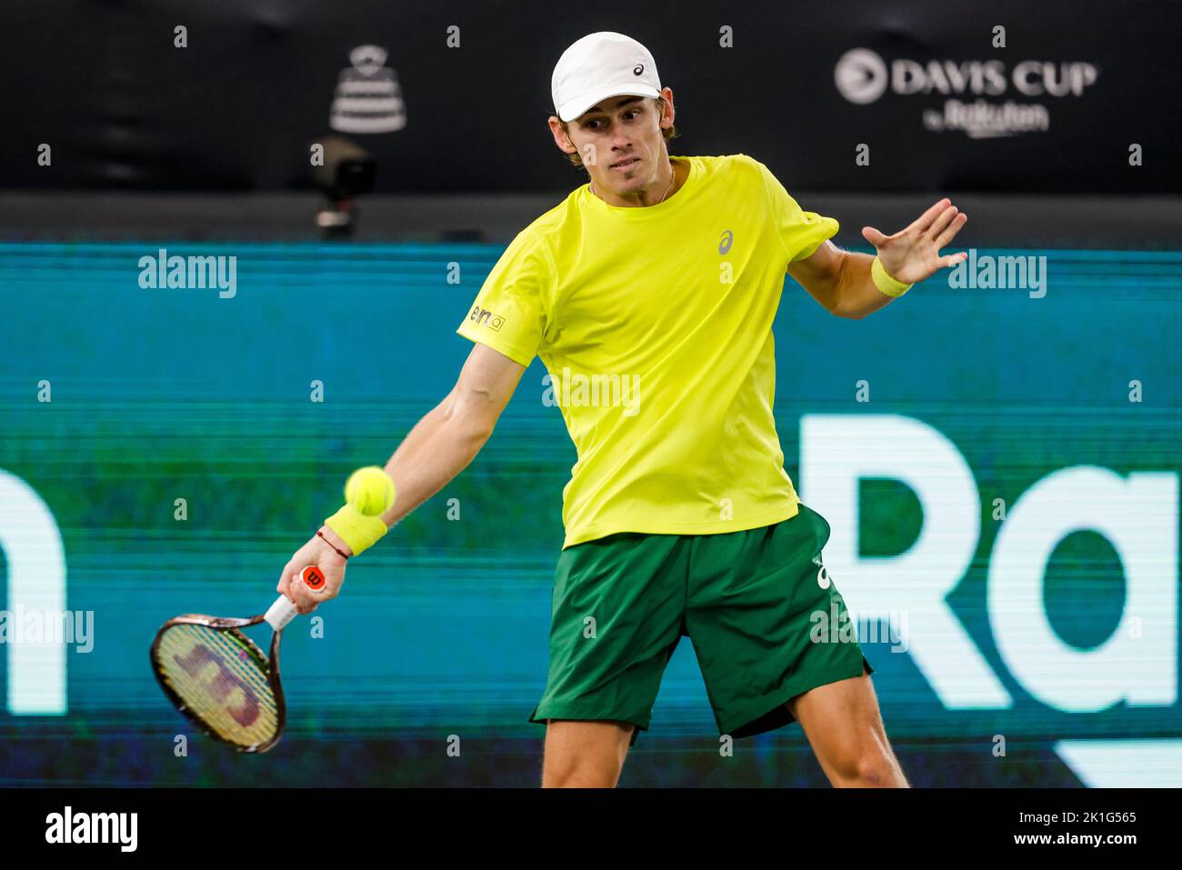Hambourg, Allemagne, 15th septembre 2022. Alex de Minaur, d'Australie, est en action lors de la finale de la coupe Davis 2022 à Hambourg, en Allemagne. Crédit photo: Frank Banque D'Images