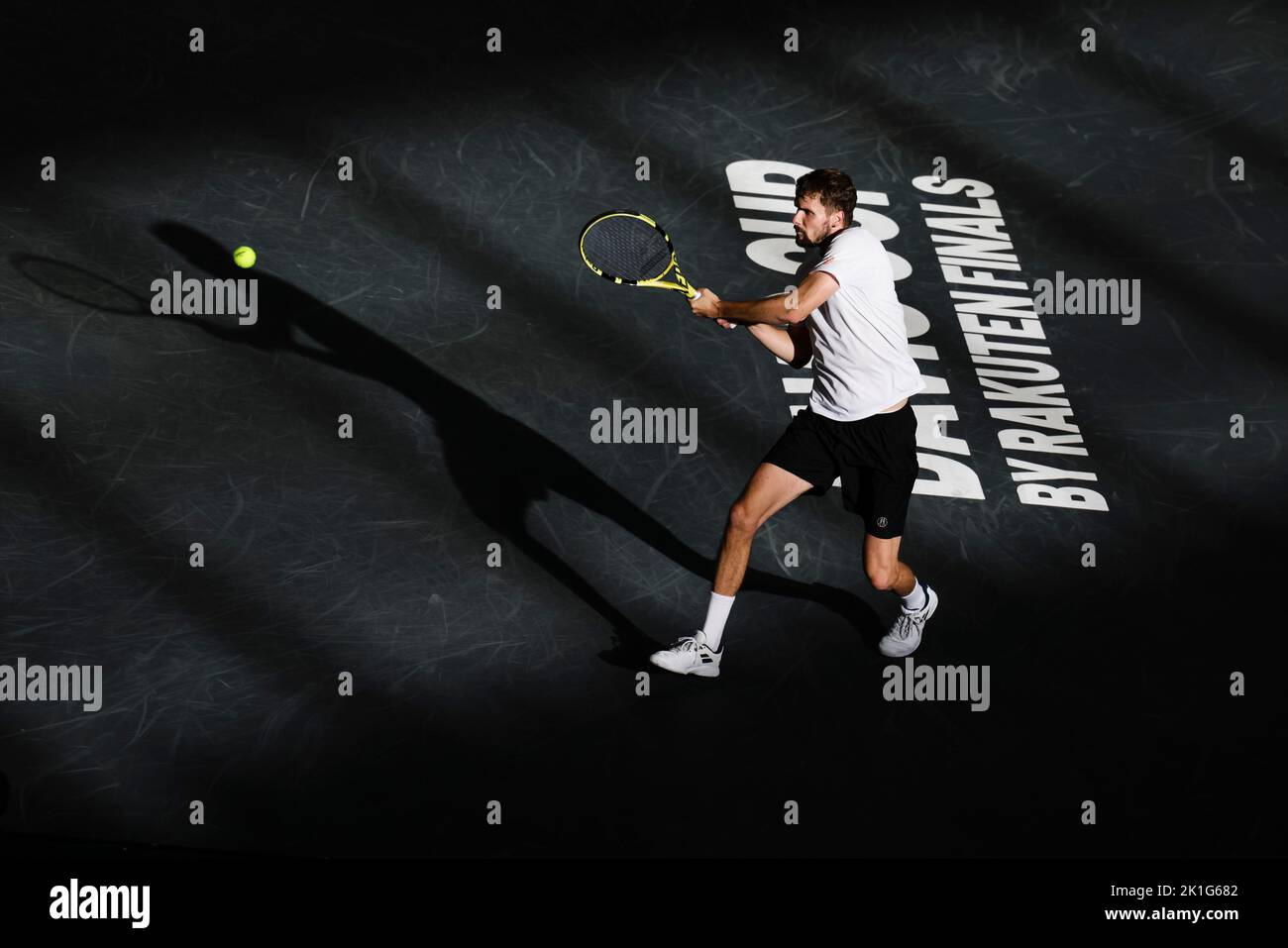 18 septembre 2022, Hambourg: Tennis, hommes: Coupe Davis - scène de groupe, Groupe C, scène de groupe, Allemagne - Australie. Otte (Allemagne) - Kokkinakis (Australie). Oscar Otte en action. Photo: Frank Molter/dpa Banque D'Images