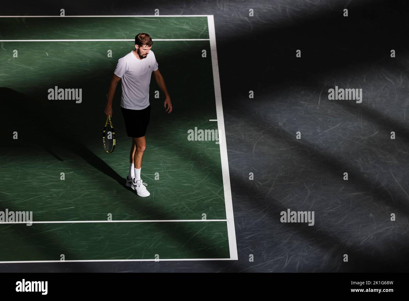 18 septembre 2022, Hambourg: Tennis, hommes: Coupe Davis - scène de groupe, Groupe C, scène de groupe, Allemagne - Australie. Otte (Allemagne) - Kokkinakis (Australie). Oscar Otte sur le terrain. Photo: Frank Molter/dpa Banque D'Images