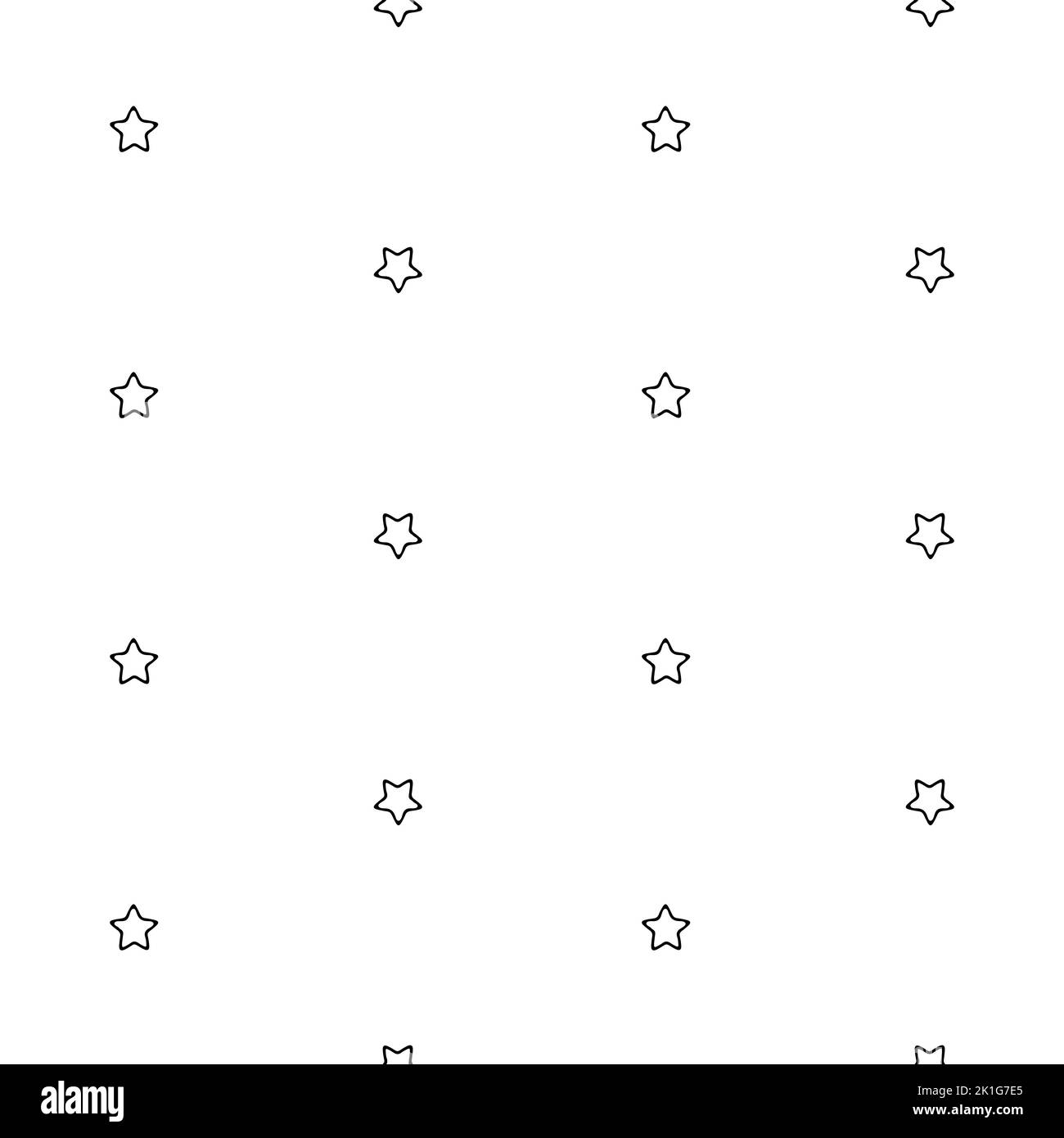 Motif sans couture avec contour simple des étoiles sur fond blanc Illustration de Vecteur