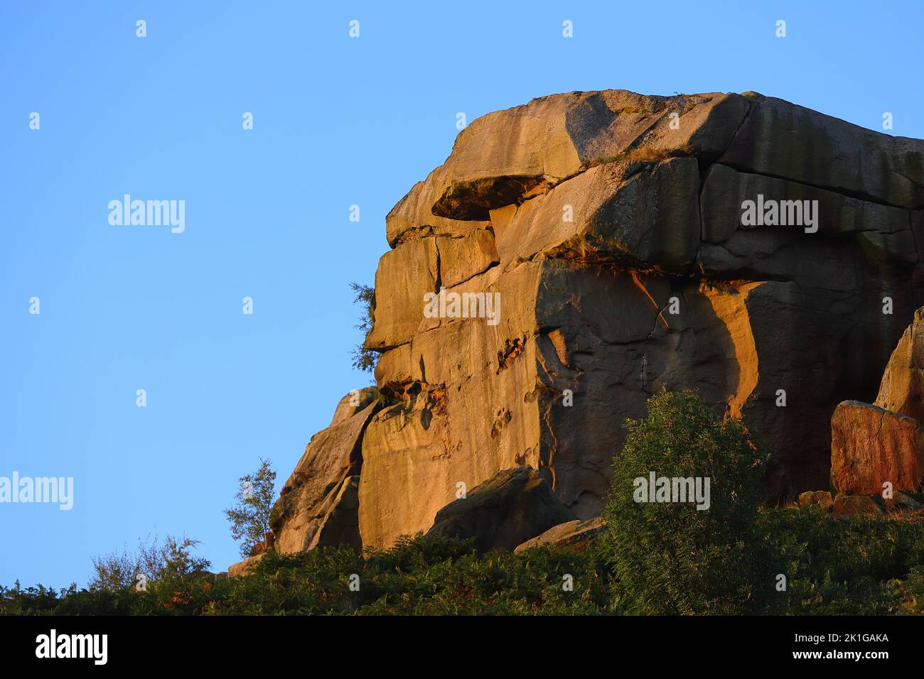 Cow & Calf Rocks sur Ilkley Moor dans le West Yorkshire Banque D'Images
