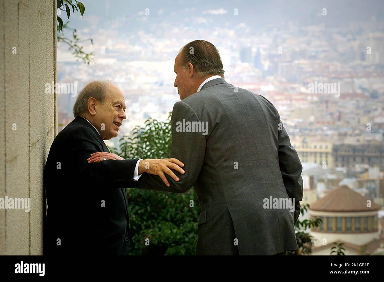 Jordi Pujol con Juan Carlos I Banque D'Images