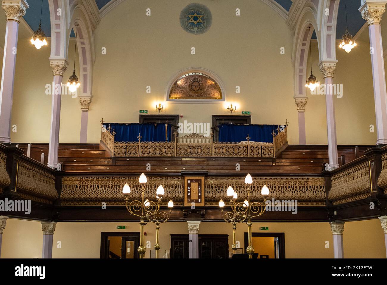 Intérieur de la synagogue Garnethill, Glasgow, Écosse, Royaume-Uni Banque D'Images