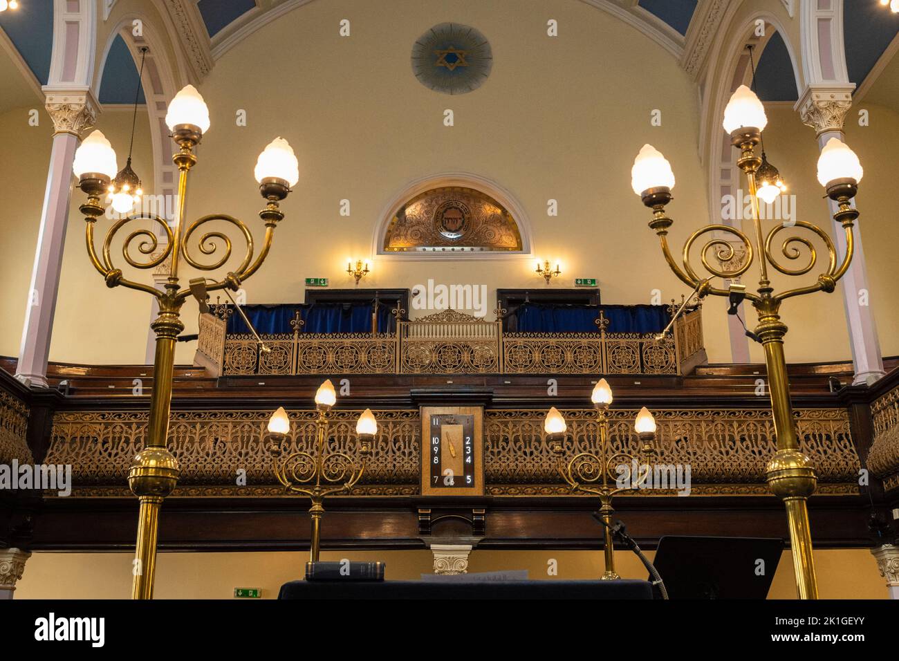 Intérieur de la synagogue Garnethill, Glasgow, Écosse, Royaume-Uni Banque D'Images