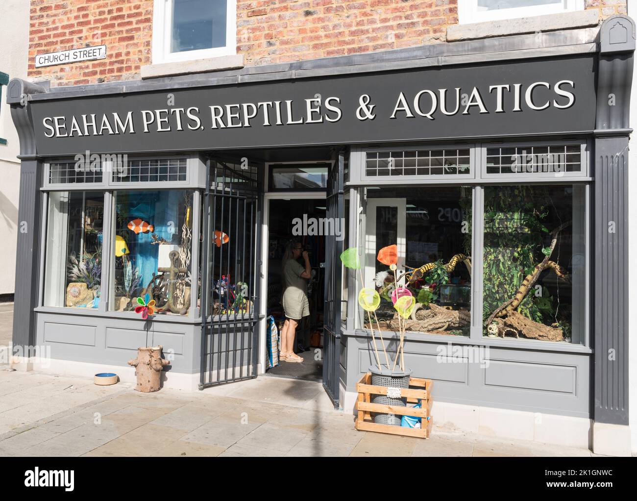 Seaham Pets, Reptiles and Aquatics, animalerie à Seaham, Co. Durham, Angleterre, Royaume-Uni Banque D'Images