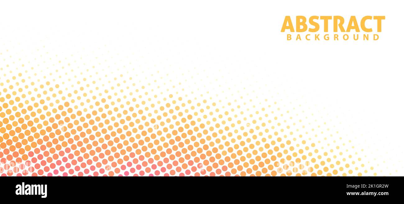 Arrière-plan abstrait couleur tangerine en pointillés avec effet demi-ton. Motif graphique vectoriel simple avec dégradé Illustration de Vecteur