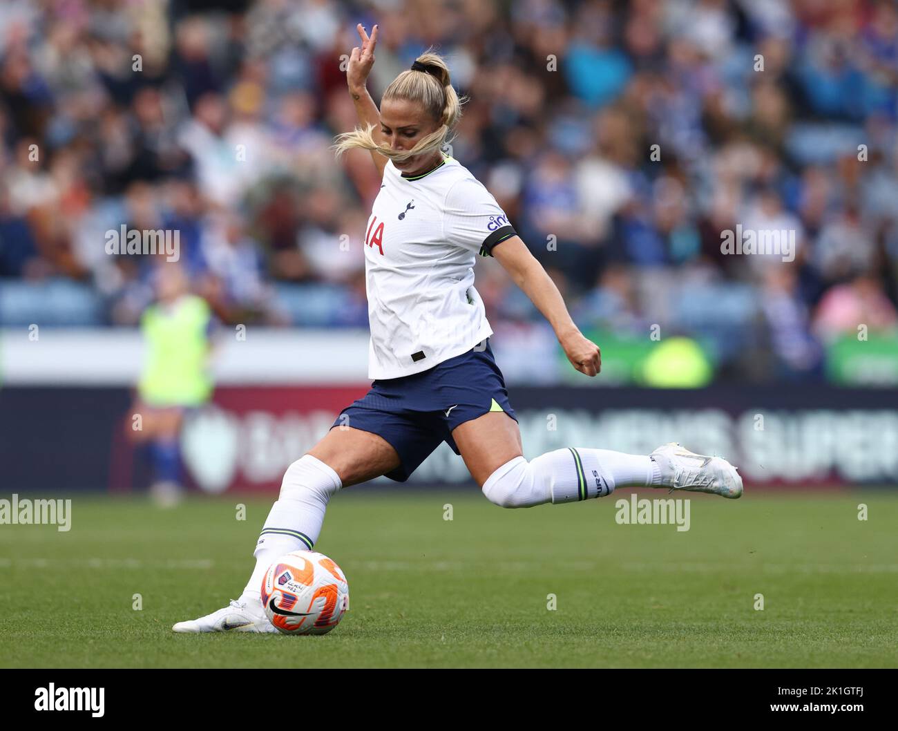 Leicester, Royaume-Uni. 18th septembre 2022. Shelina Zadorsky de Tottenham Hotspur pendant le match de Super League féminin de FA au King Power Stadium de Leicester. Crédit photo à lire: Darren Staples / Sportimage crédit: Sportimage / Alay Live News Banque D'Images