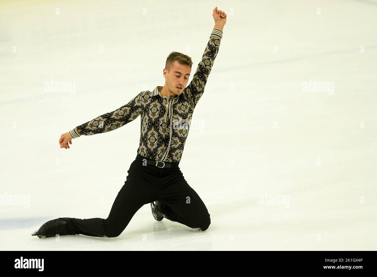 Matteo RIZZO (ITA), patinage libre des hommes pendant le patinage artistique de la série Challenger 2022 de l'UIP, sports de glace à Bergame, Italie, 18 septembre 2022 Banque D'Images