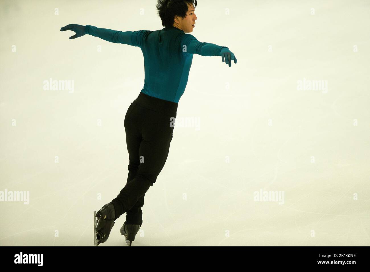 Adam SIAO HIM FA (FRA), patinage gratuit des hommes pendant le patinage artistique de la série Challenger 2022 de l'UIP, sports de glace à Bergame, Italie, 18 septembre 2022 Banque D'Images
