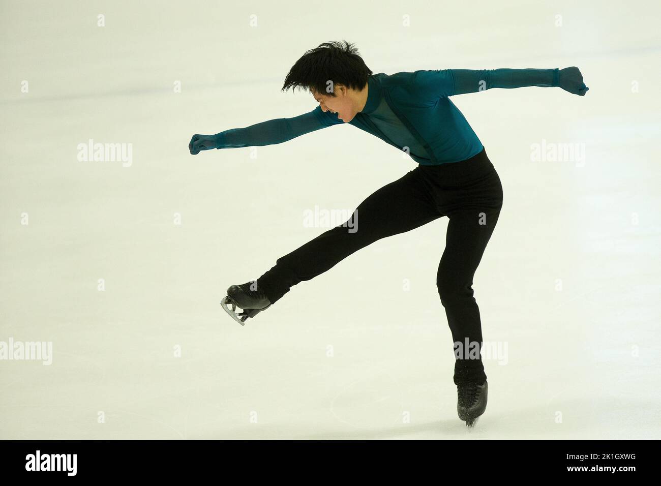 Adam SIAO HIM FA (FRA), patinage gratuit des hommes pendant le patinage artistique de la série Challenger 2022 de l'UIP, sports de glace à Bergame, Italie, 18 septembre 2022 Banque D'Images