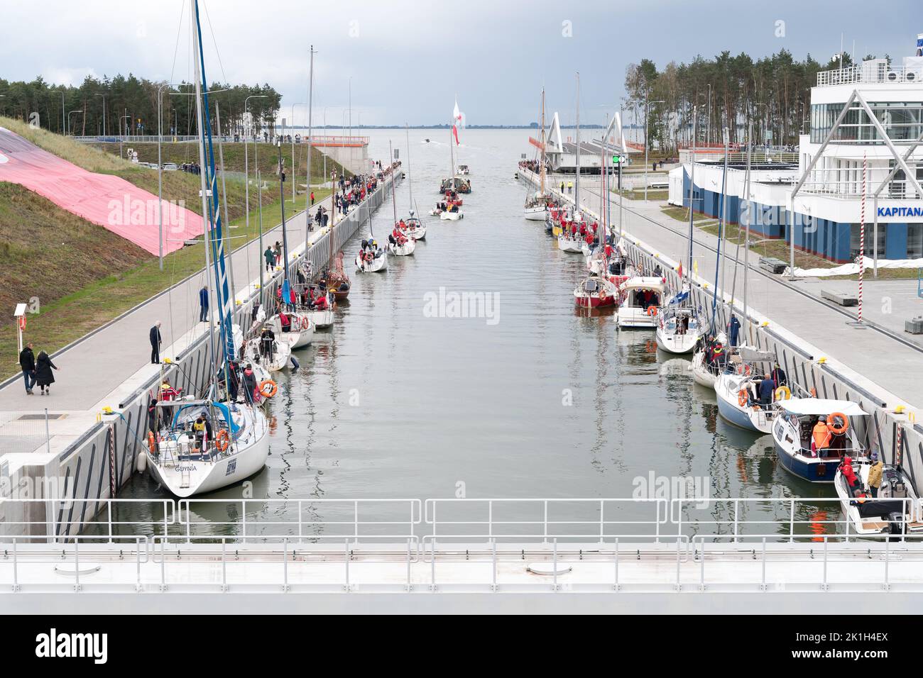 Nowy Swiat, Pologne. 18th septembre 2022. Le canal Vistule Spit, qui